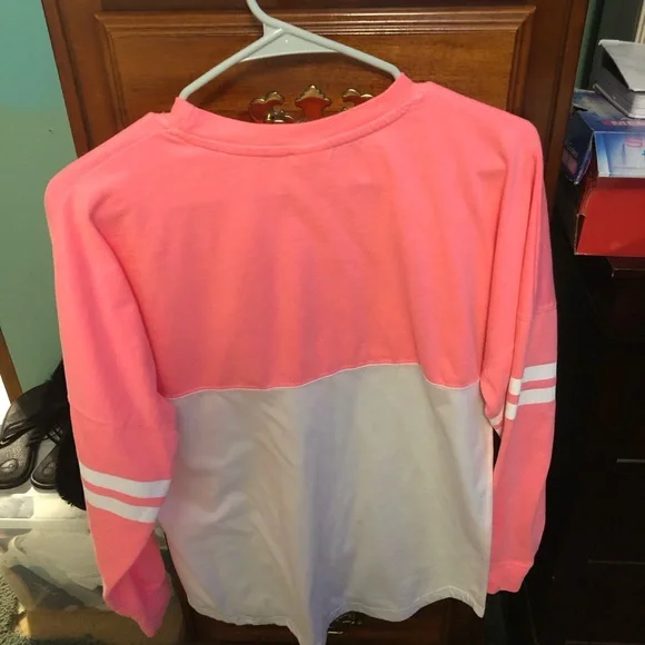Pink and White Long Sleeve Shirt EUC - Picture 2 of 5